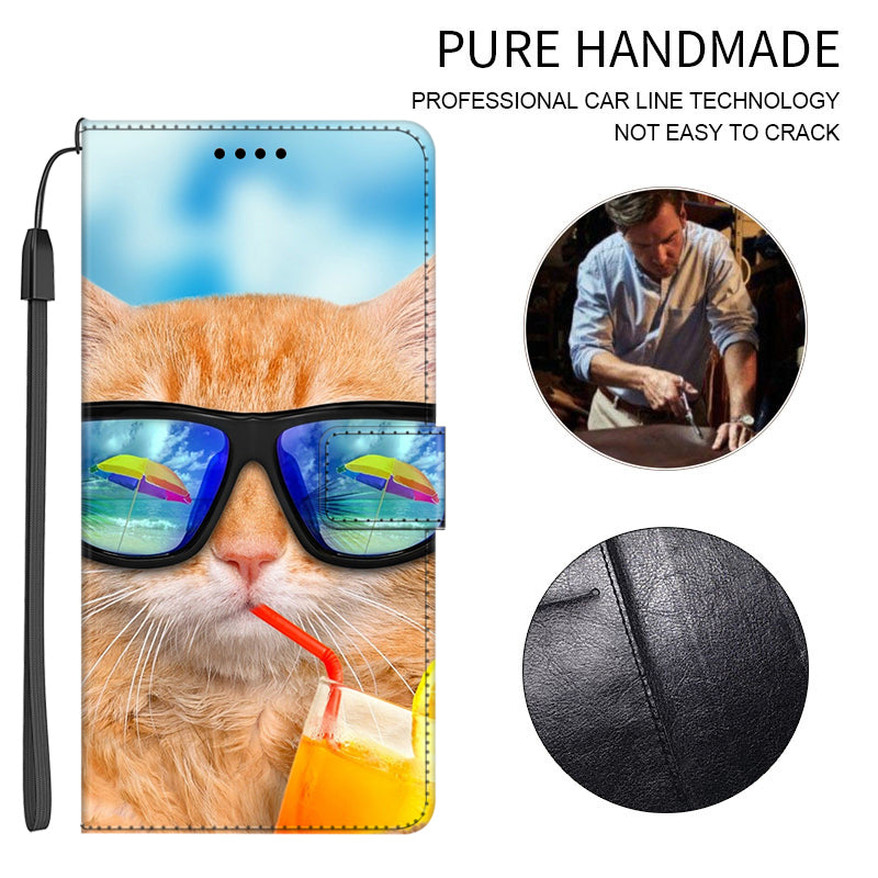 For iPhone 14 Pro Folding Stand PU Leather Phone Case Pattern Printing Flip Wallet Cover with Strap For iPhone 14 Pro Folding Stand PU Leather Phone Case Pattern Printing Flip Wallet Cover with Strap